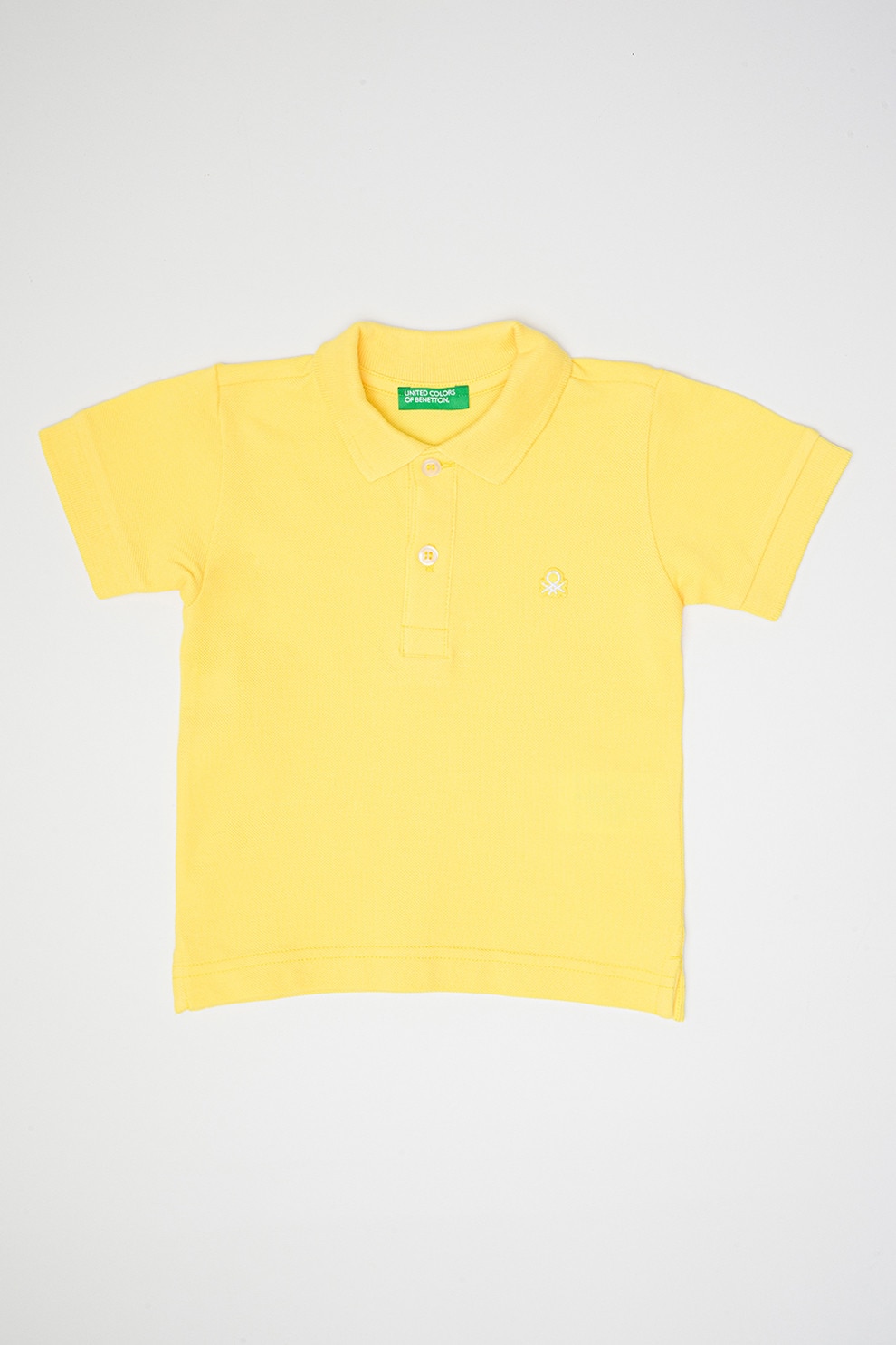 United Colors of Benetton, Tricou polo de bumbac pique, Galben pai, 98 CM