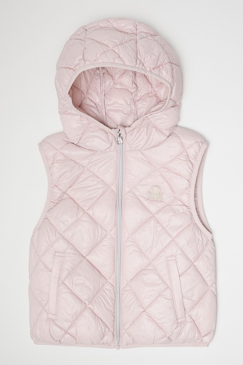 United Colors of Benetton, Vesta matlasata cu gluga, Liliac prafuit