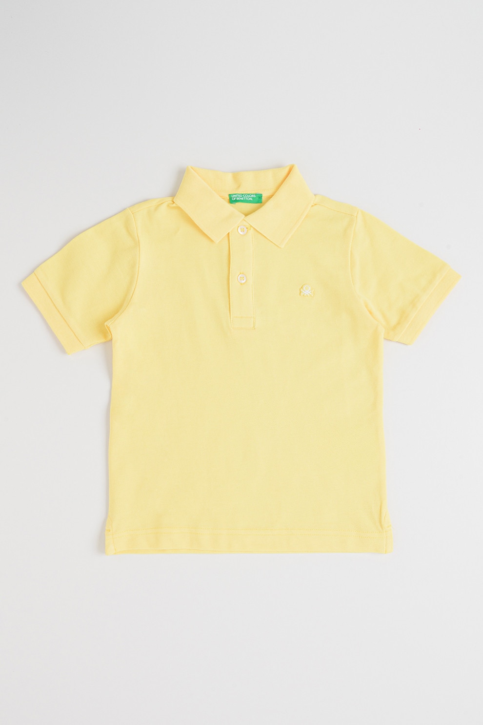 United Colors of Benetton, Tricou polo din bumbac pique cu logo, Galben sofran, 150 CM
