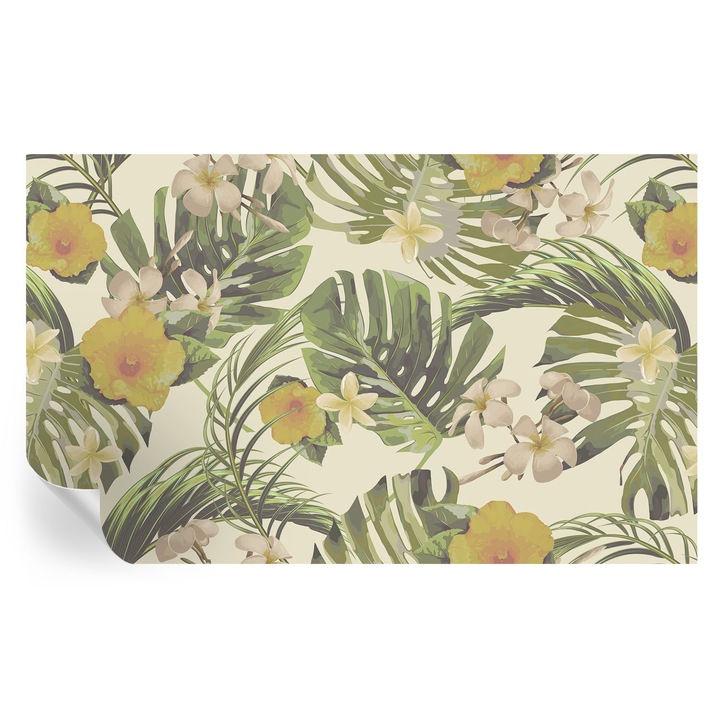 Öntapadós Tapéta Falra, Tulup, Egzotikus növényvilág, Zöld, 416 x 254 cm, Dekoráció, Könnyen Tisztítható, 010170060070000012466