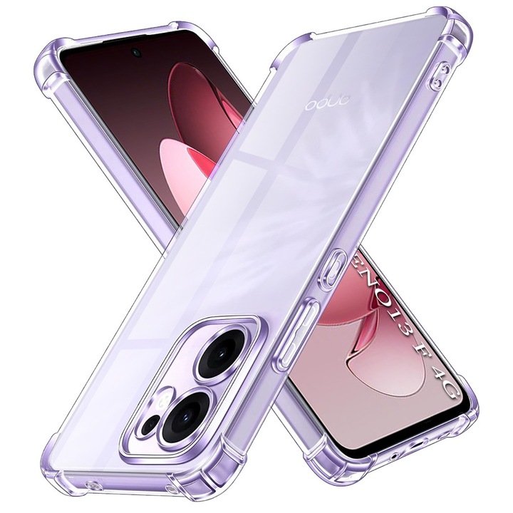 Husa Clear Anti-Soc pentru Oppo Reno13 F 4G / Reno13 F 5G / Reno13 FS 5G, Protectie Colturi AirBag, Rezisntenta Socuri si Zgarieturi, Design Slim, Transparenta