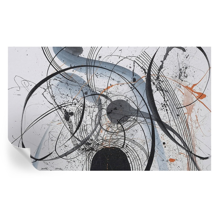 Öntapadós Tapéta Falra, Tulup, Kifejező absztrakció, Fehér, 416 x 254 cm, Dekoráció, Könnyen Felszerelhető, 010170060070000285028