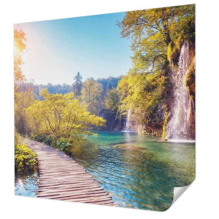 Fali Fotótapéta Autodeziv, Wallfluent, Peisaj natural, Verde, 250 x 250 cm, Pentru Living, Birou, Hol, 010170060030000002059