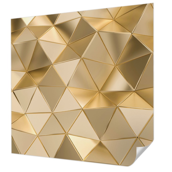 Tapet Autocolant De Perete, Wallfluent, Modele triunghiulare, Gri, 250 x 250 cm, Pentru Interior, Usor De Curatat, 010170060030000056591