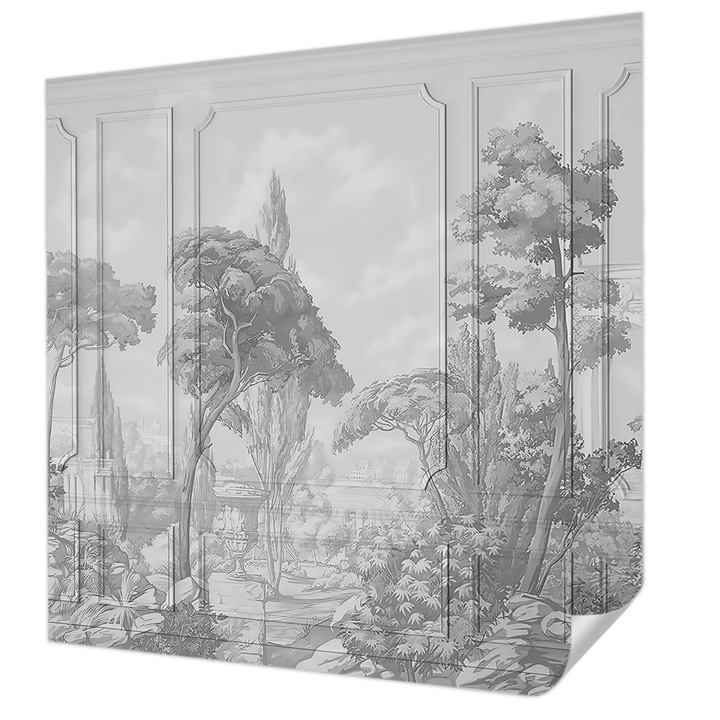 Fali Fotótapéta Autocolant, Wallfluent, Natura atmosferica, Gri, 250 x 250 cm, Pentru Living, Birou, Hol, 010170060030000282725