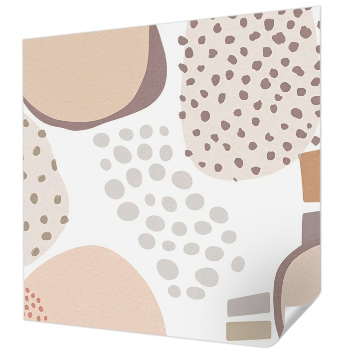 Tapet Textil Autocolant, Wallfluent, Puncte subtile, Bej, 250 x 250 cm, Pentru Sufragerie, Dormitor, 010170060030000284703