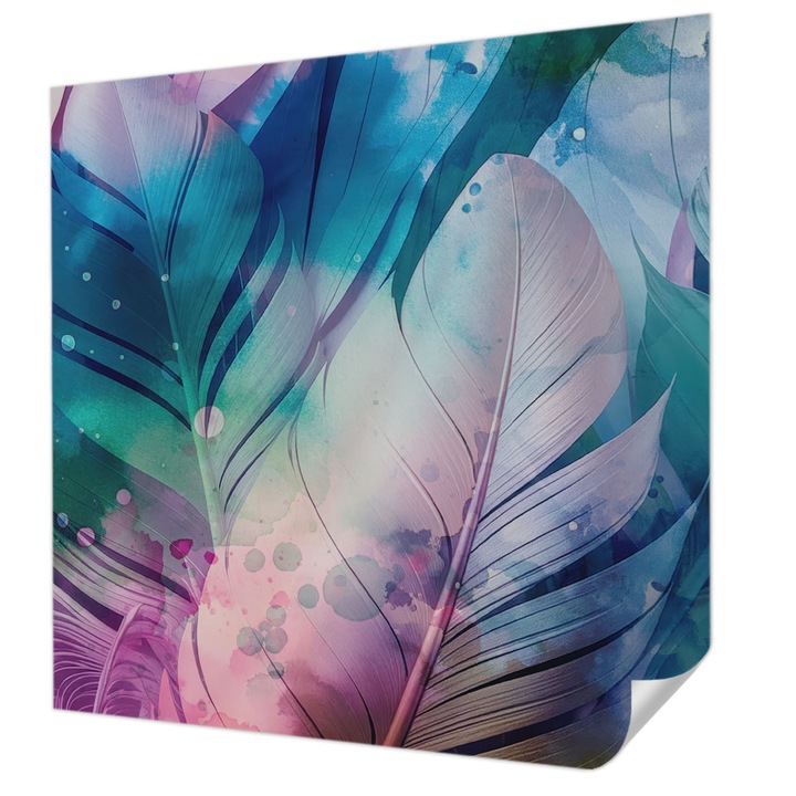 Tapet Autocolant De Perete, Wallfluent, Pene colorate, Albastru, 250 x 250 cm, Decorativ, Usor De Instalat, 010170060030000284818