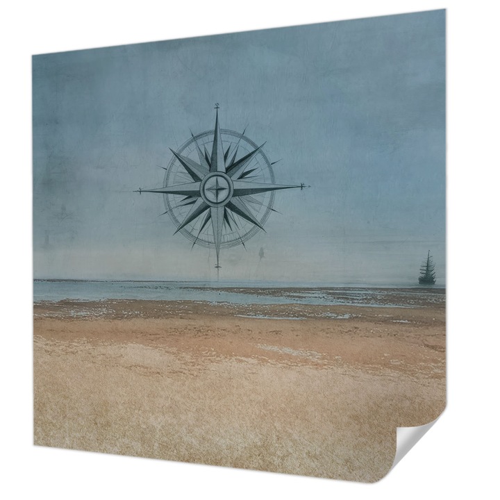 Tapet Autocolant De Perete, Wallfluent, Aventuri nautice, Albastru, 250 x 250 cm, Pentru Baie, Bucatarie, 010170060030000285089