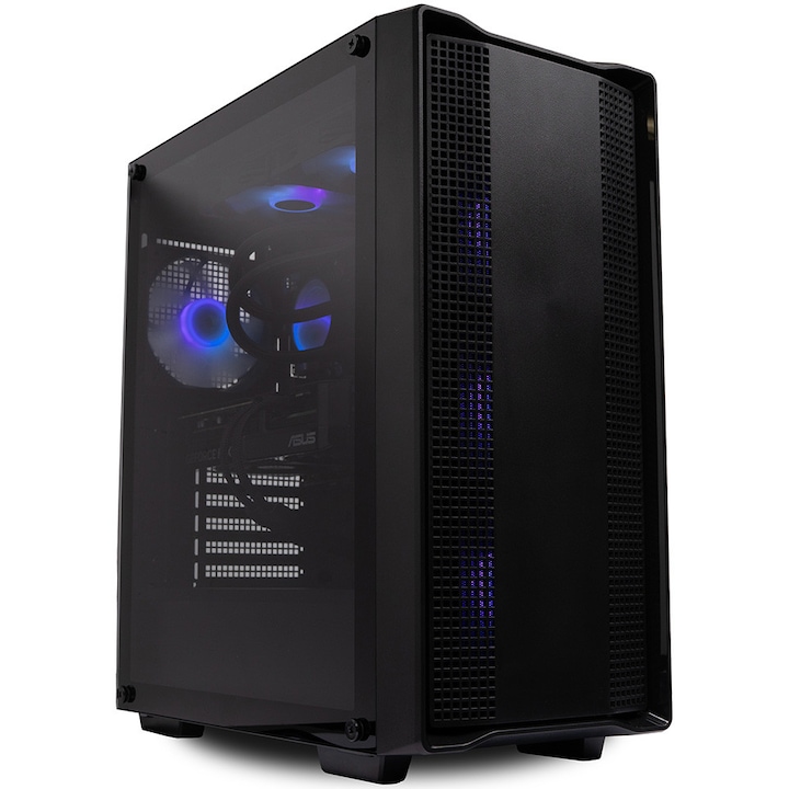 Настолен компютър Gaming Spacer Inferno, Intel® Core™ Ultra 7 265KF до 5.5GHz, 32GB DDR5, 1TB SSD, ASUS GeForce RTX™ 5070 12GB GDDR7 WINDFORCE OC, No OS, Черен