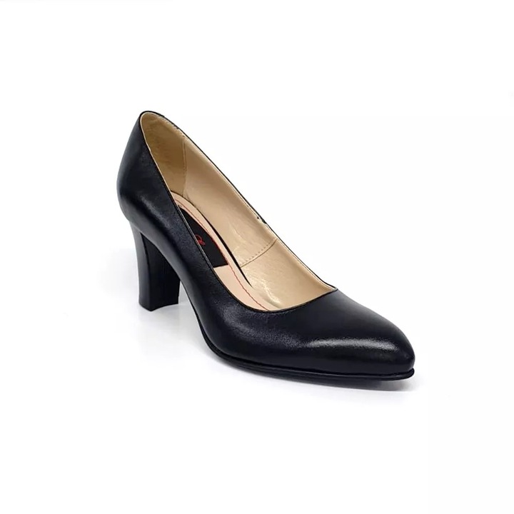 Дамски обувки от естествена кожа - Черен Box - A28 NB, Черен