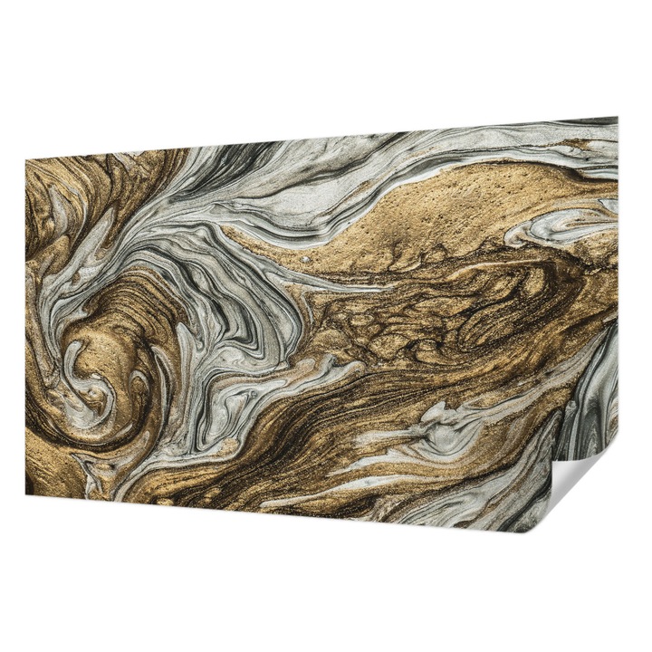 Fali Fotótapéta Autocolant, Wallfluent, Vartejuri abstracte, Gri, 416 x 254 cm, Pentru Baie, Bucatarie, 010170060070000077416