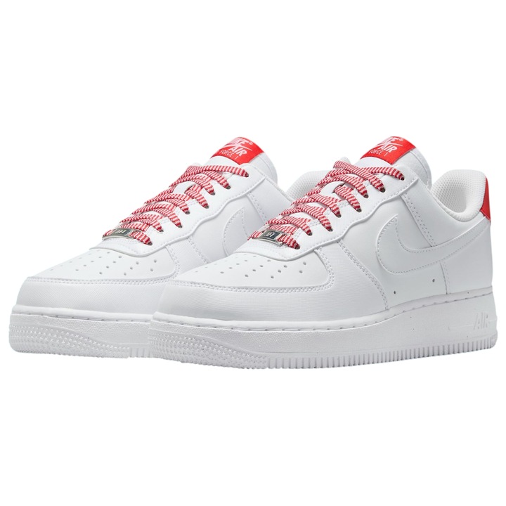 Pantofi sport Nike W Air Force 1 '07, Femei, White/Lt Crimson-Pink Foam, 37, 5 EU
