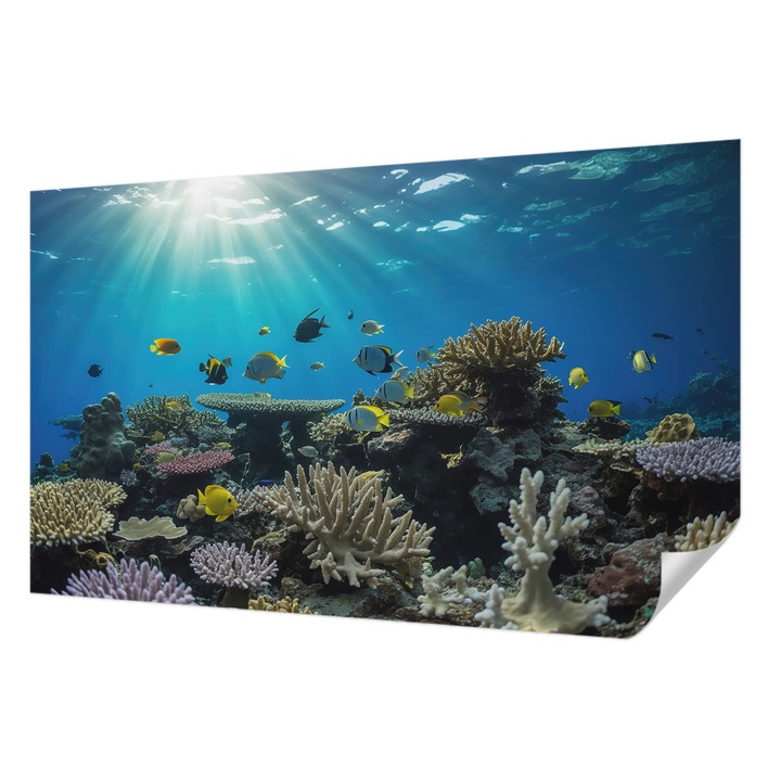 Tapet Autodeziv De Perete, Wallfluent, Lumea subacvatica, Albastru, 416 x 254 cm, Detasabil, Lavabil, 010170060070000285129