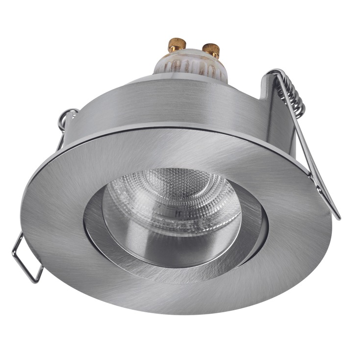 OSRAM Smart Matter Wi-Fi (2.4 GHz) GU10 RGBTW keret és spotlámpa szett, 4.7W, 250lm, IP65, kompatibilis a Smart+ alkalmazással és más Matter-kompatibilis platformokkal, Szatén nikkel