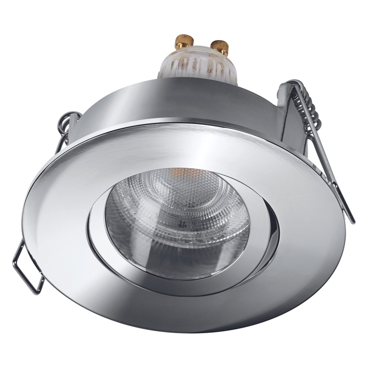 OSRAM Smart Matter Wi-Fi (2.4 GHz) GU10 RGBTW keret és spotlámpa szett, 4.7W, 250lm, IP65, kompatibilis a Smart+ alkalmazással és más Matter-kompatibilis platformokkal, Króm