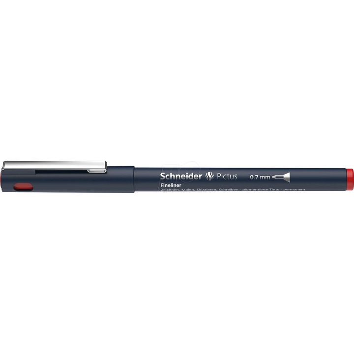 Pix Schneider Pictus Fineliner, 0.7mm, rosu, ideal pentru desen si ilustratii tehnice