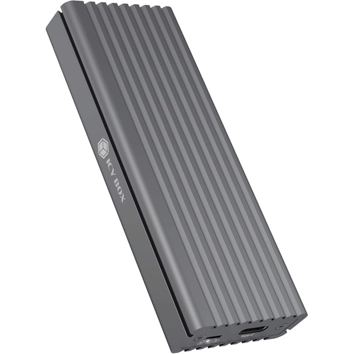 Carcasa SSD M.2 NVMe ICY BOX, USB 3.1 Gen 2, Racire, Aluminiu, Set cu cabluri USB-C/A