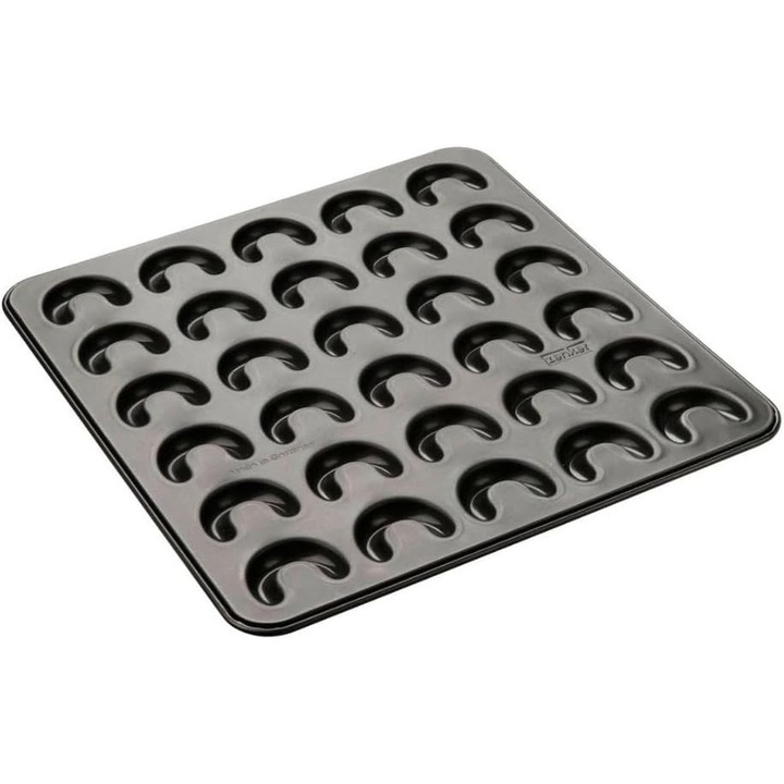 Tavă Zenker pentru 30 cornulete de vanilie, otel antiaderent, 30.5x32x1cm
