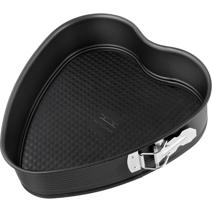 Forma Tort Inima Zenker, 24x28cm, Antiaderent, Negru