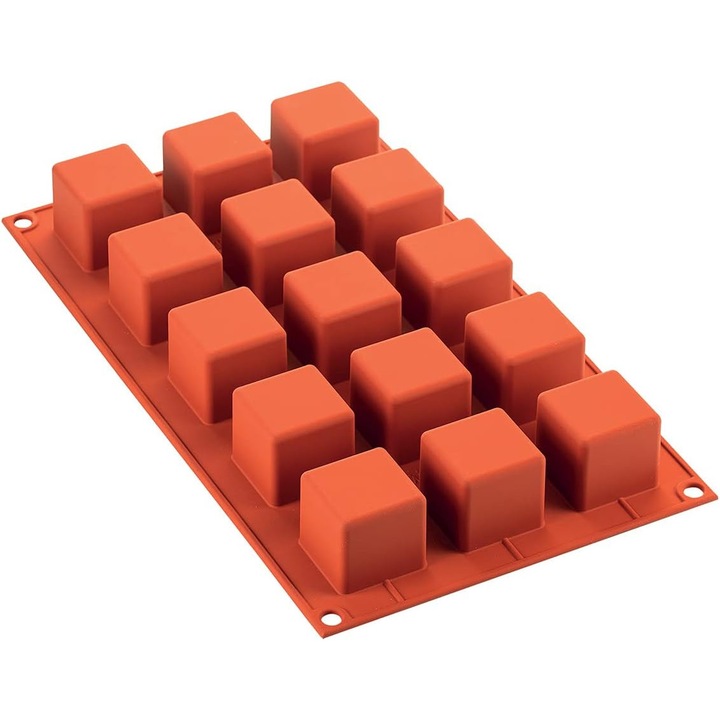 Forma Silicon Silikomart Sf 104, cuburi, 29.5x17.5x1.5cm, rezistentă termică -60C la +230C