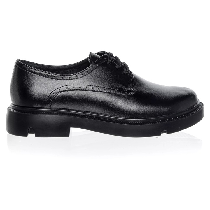 Дамски обувки от естествена кожа - ЧЕРЕН BOX - G10 NB, Черен