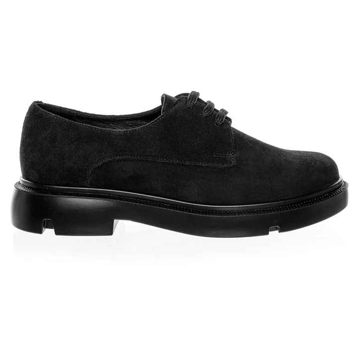 Дамски обувки от естествена кожа - ЧЕРНО АНТИЛОПА - G10 N, Черен