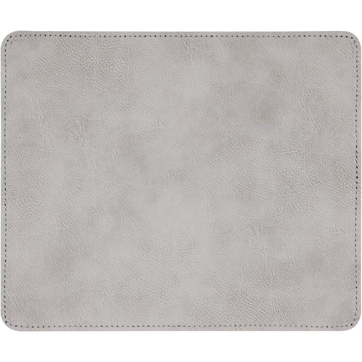 Mousepad Piele PU Antiderapant 24x20cm pentru Gaming si Birou Gri