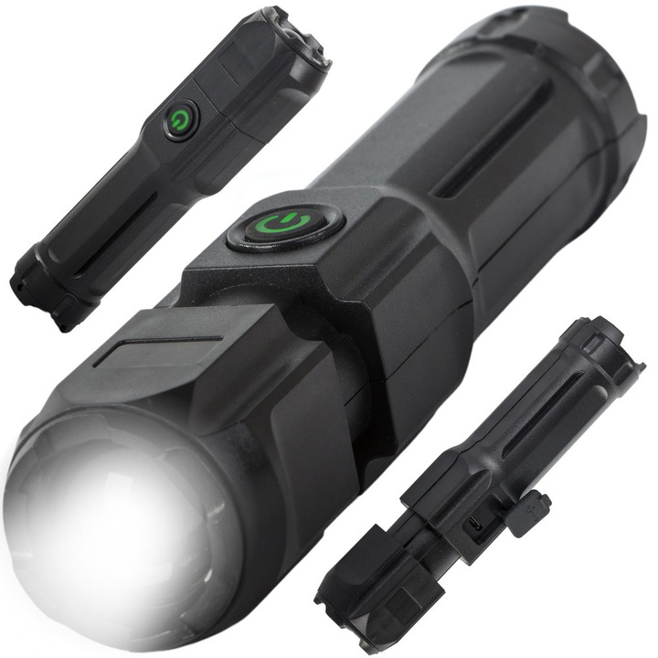 Lanterna tactică reîncărcabilă cu LED, zoom XPE LED, militară, puternică, pentru poliție