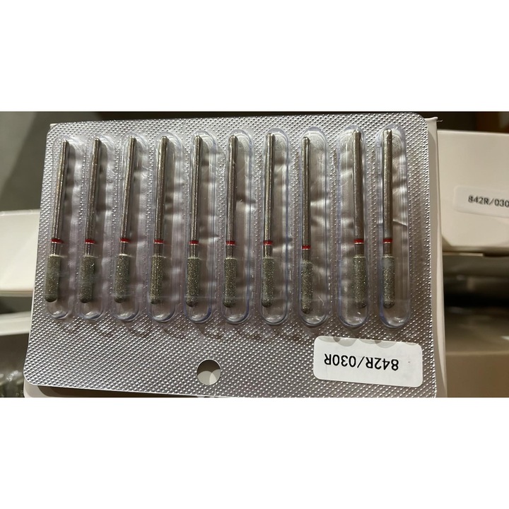 Комплект от 3 диамантени фрезови глави за кожички, Global Fashion, цилиндър, червен колан, за ръце