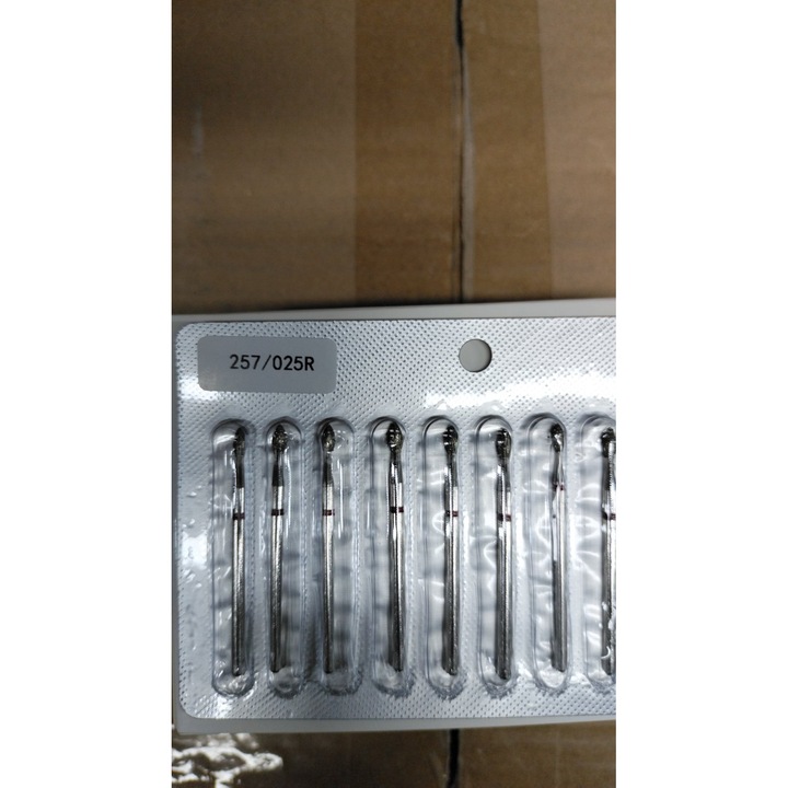 Комплект от 3 броя: Диамантен накрайник за кожички, куршум 257/025R, червен пръстен, прецизност, издръжливост