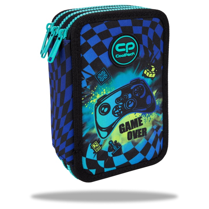 Ученически несесер с пособия CoolPack, Jumper 3 GAMER CHESS, 19.5 x 12.5 x 6.5 cm, Многоцветен