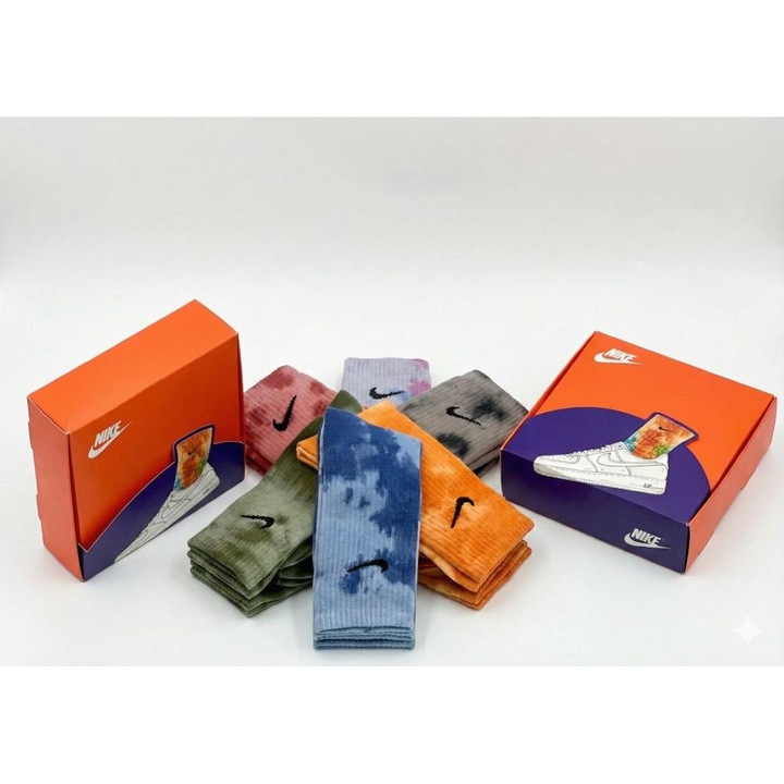 Set de sosete Nike, lungi, bumbac, 6 perechi, multicolore, One Size