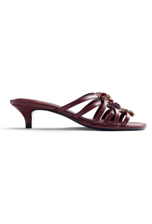 Gioseppo, Papuci cu toc, din piele Poultney, Visiniu, 39