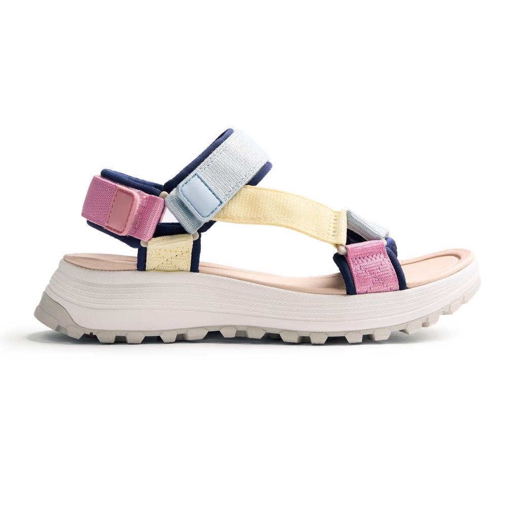 Gioseppo, Sandale wedge cu velcro Mazuri, Roz, Albastru deschis, 38