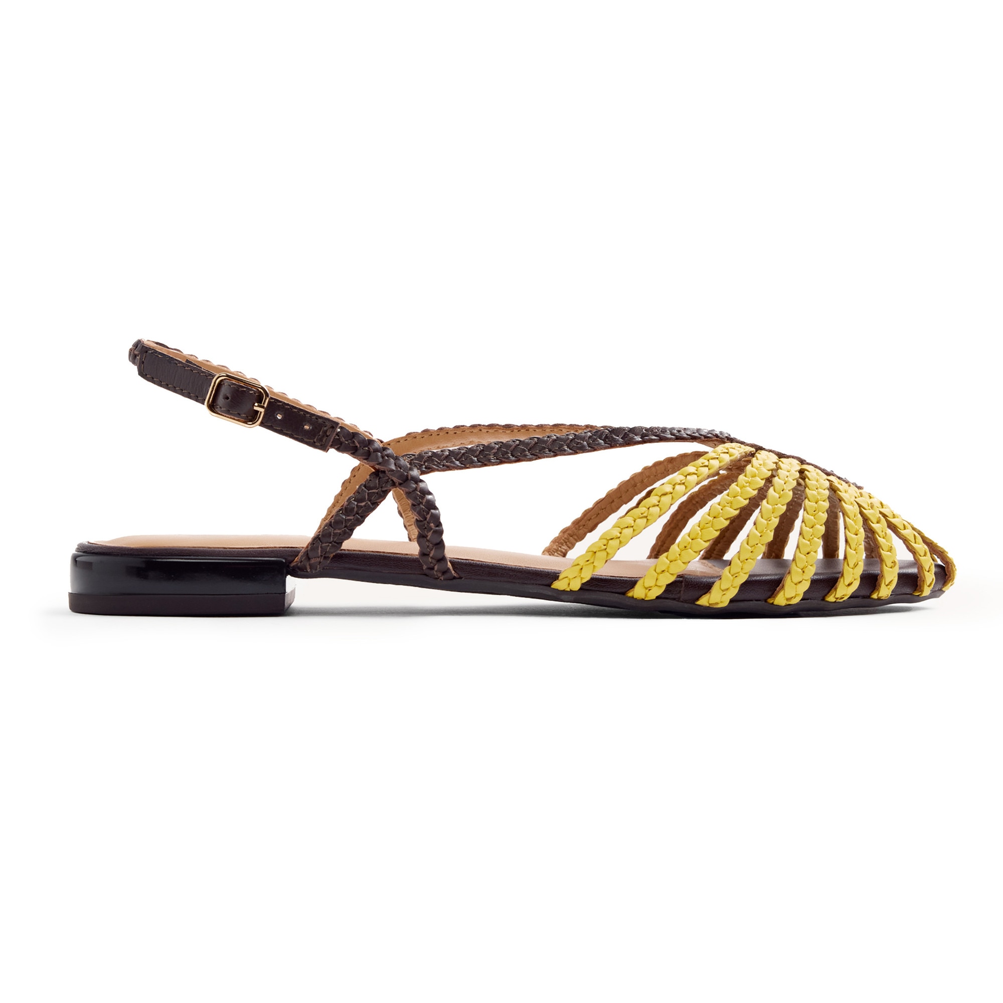 Gioseppo, Sandale din piele cu barete multiple Masalani, Galben, 36