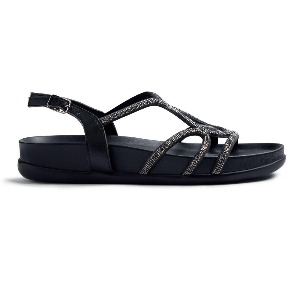 Gioseppo, Sandale cu strasuri Emkoani, Negru, 41