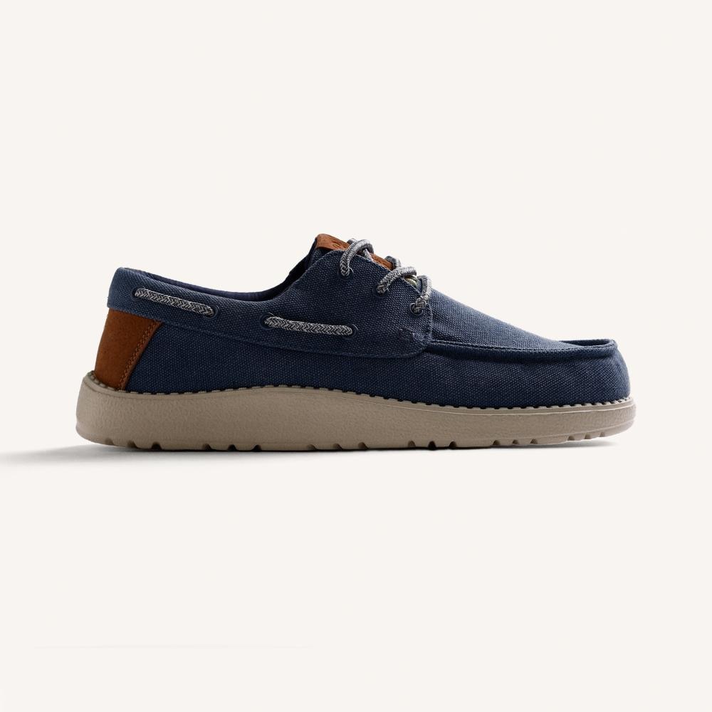 Gioseppo, Pantofi barcuta canvas Kinango, Albastru cobalt, Bleumarin, 42