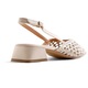 Gioseppo, Pantofi slingback din piele cu aspect impletit Kipili, Alb murdar