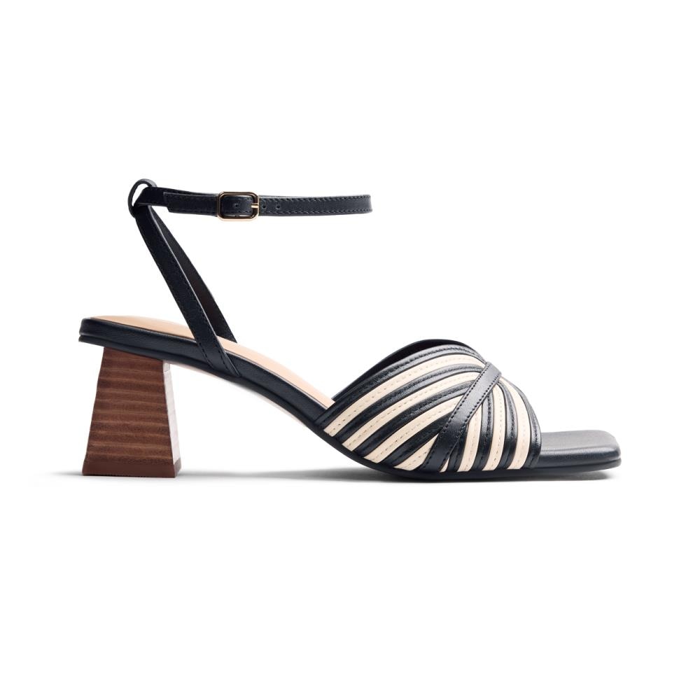 Gioseppo, Sandale din piele cu garnituri cu dungi, Alb murdar, 38