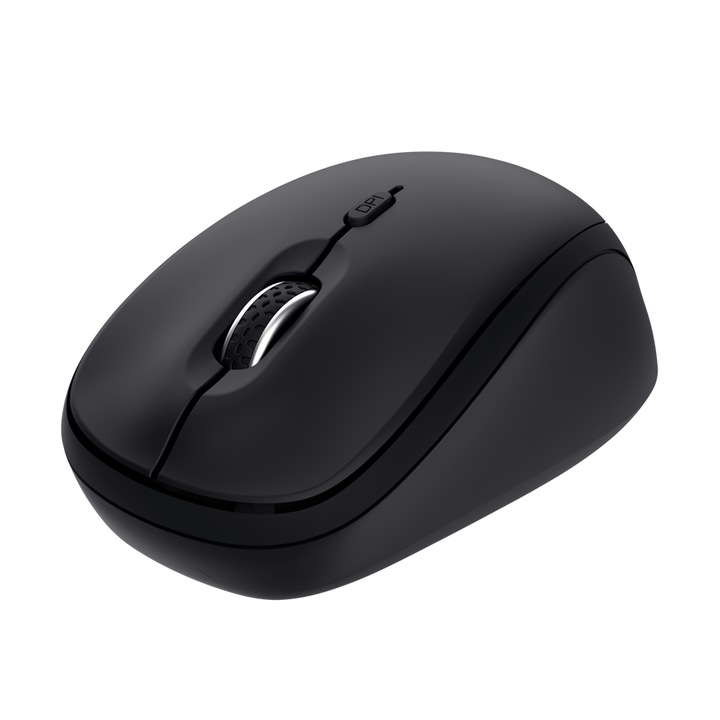Mouse wireless Trust Yuki Silent Bluetooth + 2.4GHz, baterie inclusa, pentru utilizatori stângaci și dreptaci, 75% materiale reciclate, mouse Bluetooth compact și silențios, multidispozitiv, pentru laptop, PC, iOS, Mac, Android