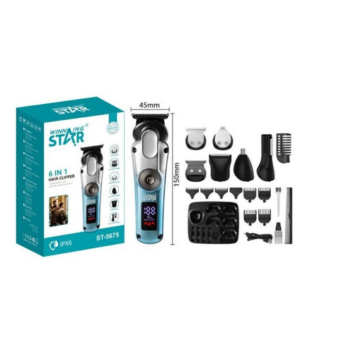 Aparat de Tuns Păr și BarbăWinning Star Set Profesional 6 în 1