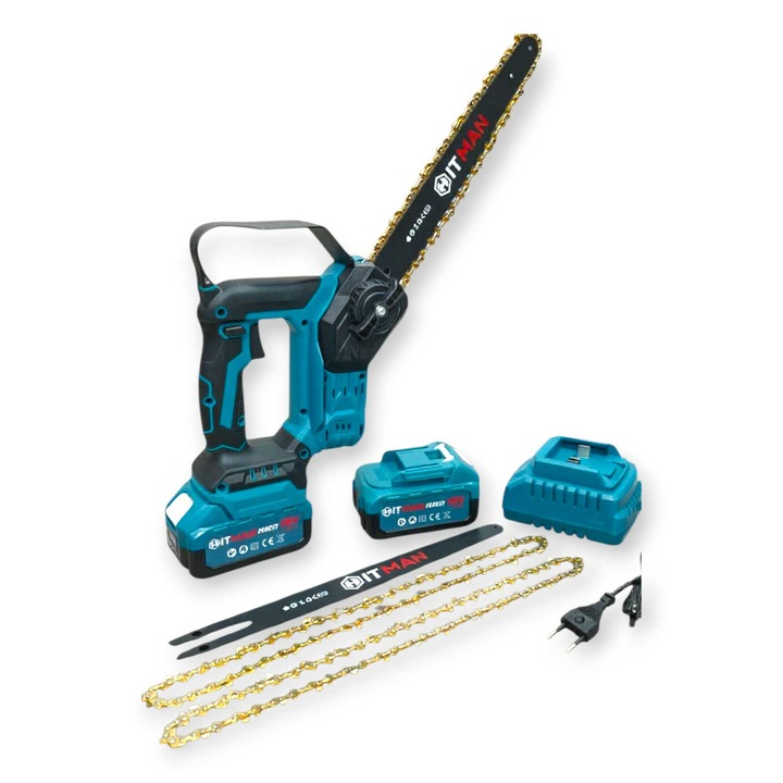 Akkumulátoros Láncfűrész 88V 10" LCD Kijelző Olajtartály 2 Akku HT-CHS-8877.Pro Hitman