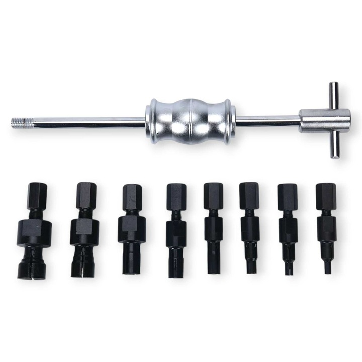 Set profesional de 9 piese de extragere a rulmenților interni cu ciocan culisant - cu adaptoare pentru orificii oarbe de 8-32 mm - HAINA HA-6002