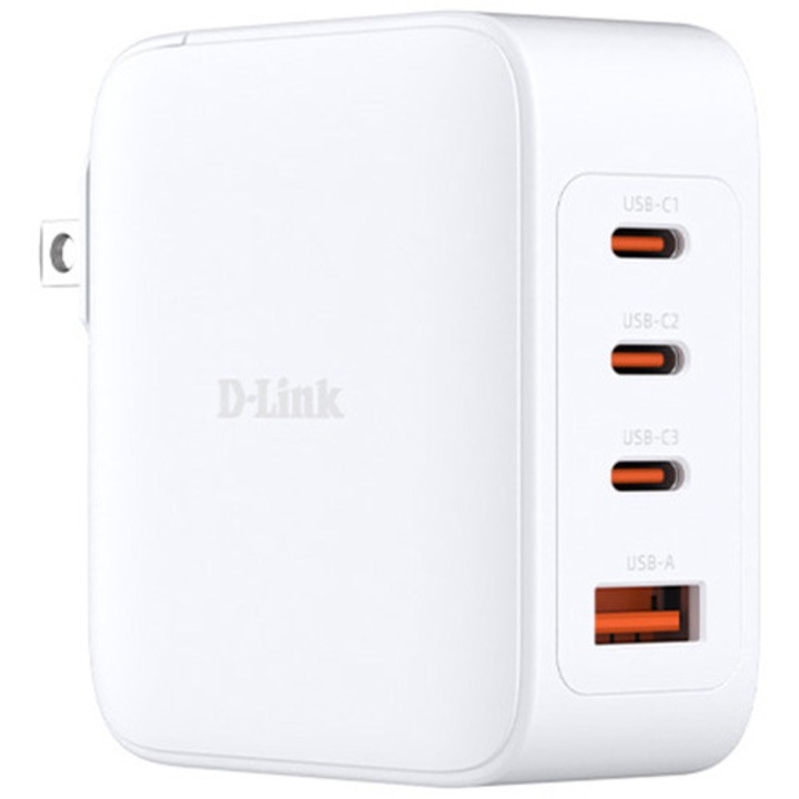 Incarcator retea D-Link, Quick Charge GaN PD 3.1 / QC 4.0 140W, 3 x USB Type-C 28.0V@5.0A max, 1 x USB 12.0V@2.5A , Alb