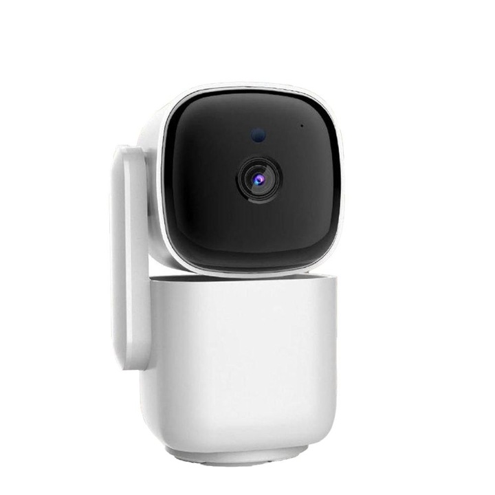 Excitat® Camera supraveghere interior WiFi 2.4G/5G, 1080P, rotire 355°/90°, urmarire miscare, alerte in timp real, vedere nocturna IR 10m, audio bidirectional, AP hotspot, stocare Cloud/TF