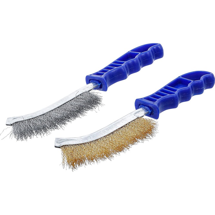 Set Perii Sârmă BGS 2 buc, 260mm, Oțel și Alamă, Maner Plastic