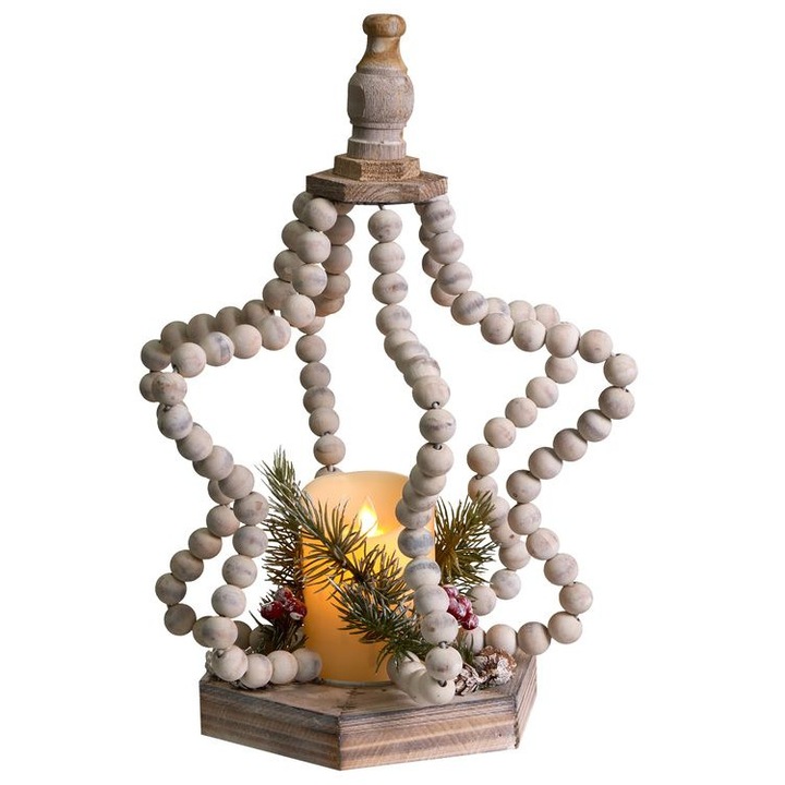 Decoratiune de Craciun LED Patari Stea 42 cm Maro deschis