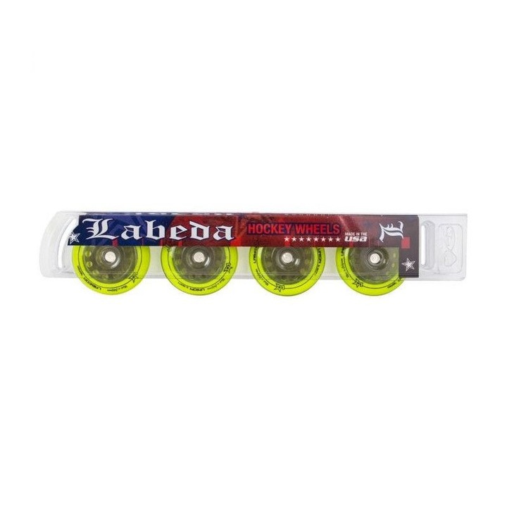 Labeda Rockets LABEDA Union X-MOALE Pachet de 4 roti de hochei pe role (verde, 76 mm ...