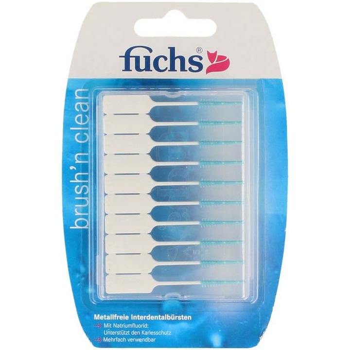 Periute Interdentare Fuchs Brush n Clean, 20 Bucati, Cu Fluor