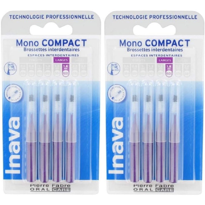 Capete Periuta Inava Mono Compact Mov 1.8 mm - Set 8 Bucati